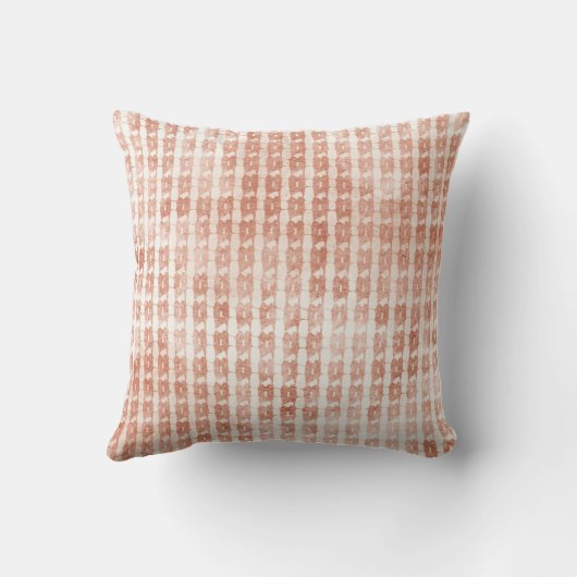 Elegant, Rose Gold Checkered Pattern クッション (裏面)