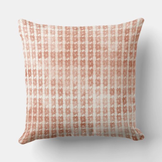 Elegant, Rose Gold Checkered Pattern クッション (裏面)