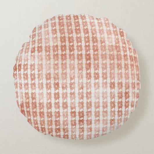 Elegant, Rose Gold Checkered Pattern ラウンドクッション (正面)