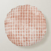 Elegant, Rose Gold Checkered Pattern ラウンドクッション (裏面)