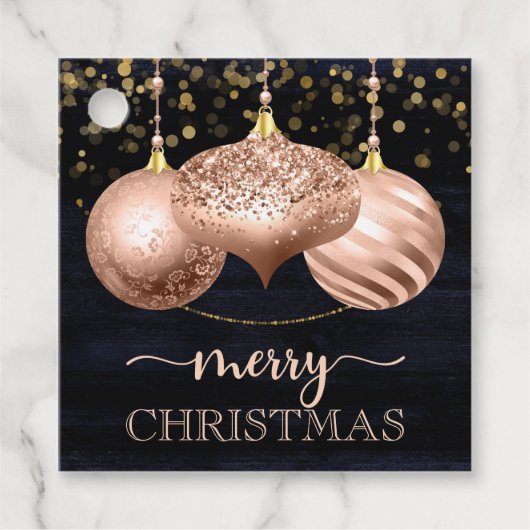 Elegant Rose Gold Christmas Ornaments フェイバータグ (正面)