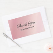 Elegant Rose Gold Custom Text Thank You Luxe 長方形シール (封筒)
