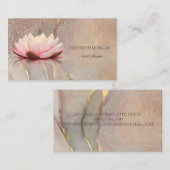 Elegant Rose Gold Diamonds Opal Lotus 名刺 (正面/裏面)