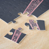 Elegant Rose Gold Doodles Sun Moon Mandala Design ジグソーパズル (側面)