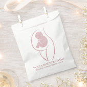 Elegant Rose Gold Doula & Baby フェイバーバッグ (クリップ留めされた状態)