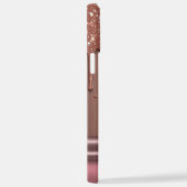 💎 Elegant Rose Gold Drip Custom Name Glitter iPhoneケース (右側面)