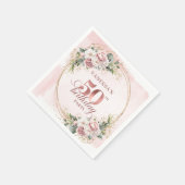 Elegant Rose Gold Dusty Pink 50th Birthday Party  スタンダードカクテルナプキン (角)