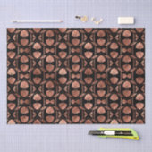 Elegant Rose Gold Fan Grid Art Deco Pattern Design 薄葉紙 (クラフト)
