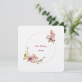 Elegant Rose Gold Floral Butterfly Frame Card シーズンカード (スタンド正面)