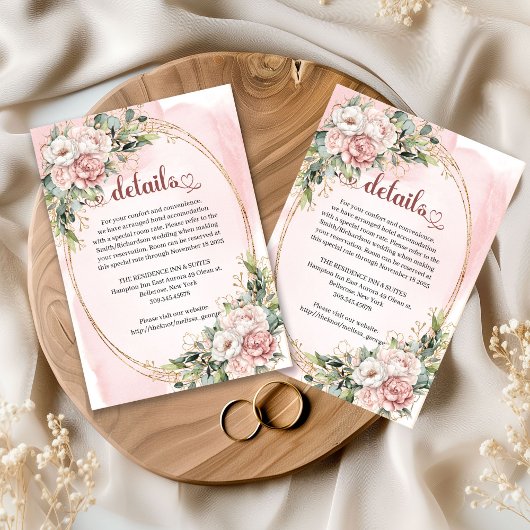 Elegant Rose Gold Floral Eucalyptus Details Card エンクロージャーカード