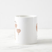 Elegant Rose Gold Forever Yours Teddy Bear Hearts コーヒーマグカップ (中央)