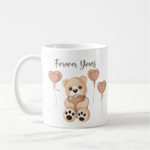 Elegant Rose Gold Forever Yours Teddy Bear Hearts