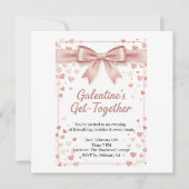 Elegant Rose Gold Galentine's Day Invitation Templ 招待状 (正面)