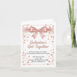 Elegant Rose Gold Galentine's Day Invitation Templ 招待状
