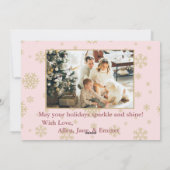 Elegant Rose Gold Glitter Arch Photo シーズンカード (裏面)