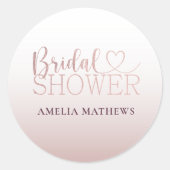 Elegant Rose Gold Glitter Bridal Shower  ラウンドシール (正面)