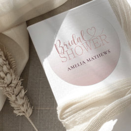 Elegant Rose Gold Glitter Bridal Shower  ラウンドシール