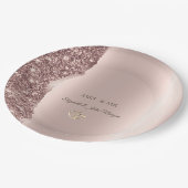 Elegant Rose Gold Glitter Gold Rings ペーパープレート (アングル)