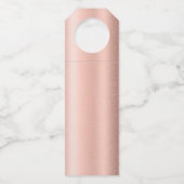 Elegant Rose Gold Glitter Monogram Wedding ボトルネックタグ (裏面)