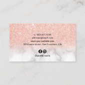 Elegant rose gold glitter scissors hairstylist 名刺 (裏面)