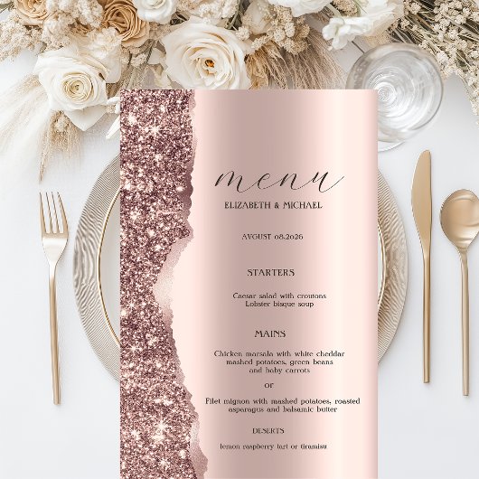 Elegant Rose Gold Glitter Script