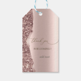 Elegant Rose Gold Glitter Script ギフトタグ