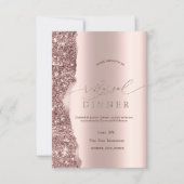 Elegant Rose Gold Glitter Script  招待状 (正面)