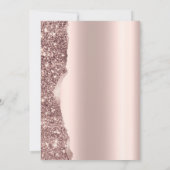 Elegant Rose Gold Glitter Script Champagne 招待状 (裏面)
