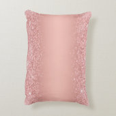 Elegant Rose Gold Luxe Shimmer Monogram  アクセントクッション (裏面(縦))