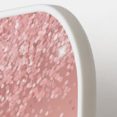 Elegant Rose Gold Luxe Shimmer Monogram ピックルボールラケット (左詳細)