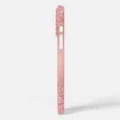 Elegant Rose Gold Luxe Shimmer Monogram  Case-Mate iPhoneケース (裏面 / 左)