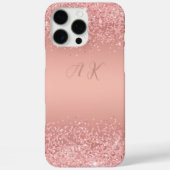 Elegant Rose Gold Luxe Shimmer Monogram Case-Mate iPhoneケース (裏面)
