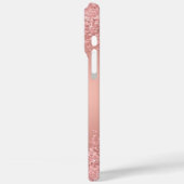 Elegant Rose Gold Luxe Shimmer Monogram  Case-Mate iPhoneケース (裏面 / 左)