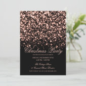 Elegant Rose Gold Midnight Glam Christmas Party  招待状 (スタンド正面)
