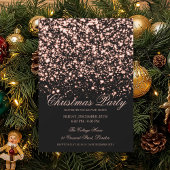 Elegant Rose Gold Midnight Glam Christmas Party  招待状