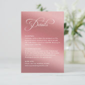 Elegant Rose Gold Modern Wedding Details エンクロージャーカード (スタンド正面)