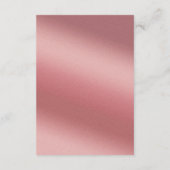 Elegant Rose Gold Modern Wedding Details エンクロージャーカード (裏面)