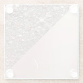 Elegant Rose Gold Monogram ガラスコースター (裏面)