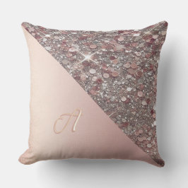 Elegant Rose Gold Monogram クッション