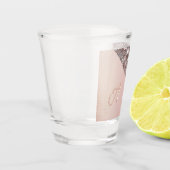 Elegant Rose Gold Monogram ショットグラス (左)