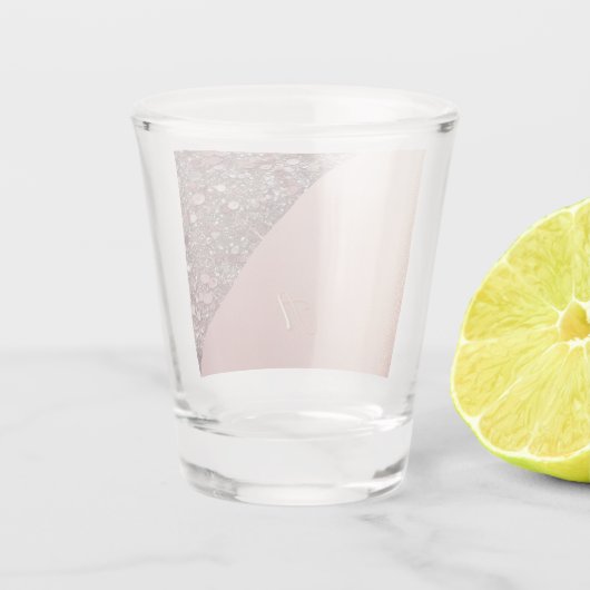 Elegant Rose Gold Monogram ショットグラス (裏面)