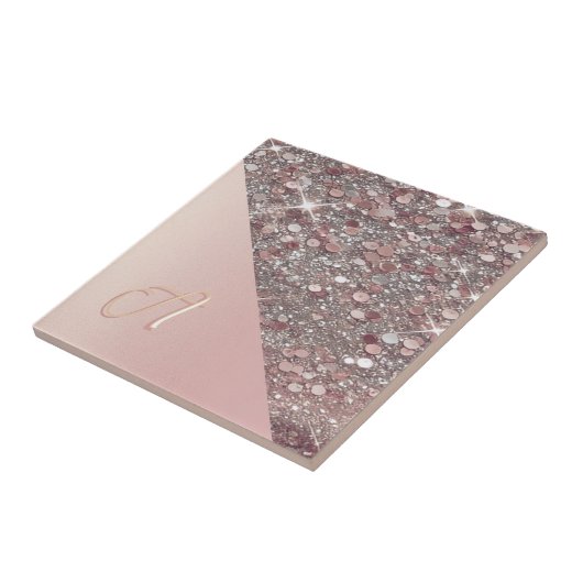 Elegant Rose Gold Monogram タイル (側面)