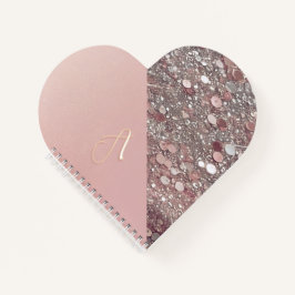 Elegant Rose Gold Monogram ノートブック