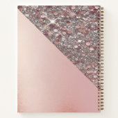 Elegant Rose Gold Monogram ノートブック (裏面)