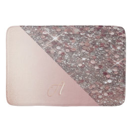 Elegant Rose Gold Monogram バスマット