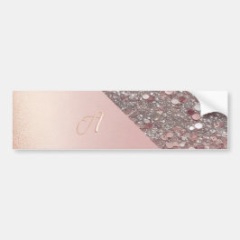 Elegant Rose Gold Monogram  バンパーステッカー