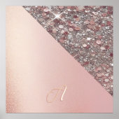Elegant Rose Gold Monogram ポスター (正面)