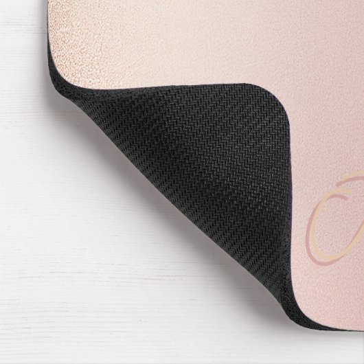 Elegant Rose Gold Monogram マウスパッド (コーナー)