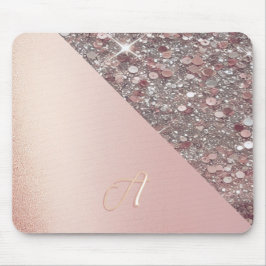 Elegant Rose Gold Monogram マウスパッド