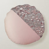 Elegant Rose Gold Monogram ラウンドクッション (裏面)